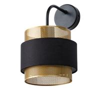 OSRAM Applique murale DECOR Hornet E27 Noir Or, lampe murale en Métal et textil