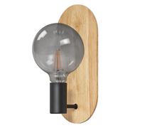 OSRAM Applique murale DECOR Wood Wall, noire, avec culot E27 pour un remplacemen