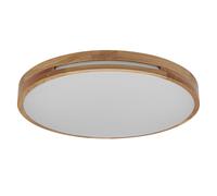Osram Applique/plafonnier LED ORBIS Woodburry avec décor bois, 16 W, 1000 lm, 3000 K, 300 mm de diamètre, 830 blanc chaud agréable, protection IP20, vis de montage et chevilles incluses