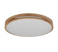Osram Applique/plafonnier LED ORBIS Woodburry avec décor bois, 16 W, 1000 lm, 3000 K, 300 mm de diamètre, 830 blanc chaud agréable, protection IP20, vis de montage et chevilles incluses