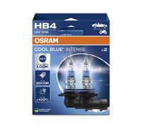 OSRAM COOL BLUE® INTENSE HB4, +100% de luminosité en plus, jusqu'à 5 000K, lampe phare halogène, look LED, Boîte pliante suspendue (2 lampes)