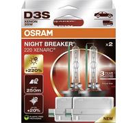 Kit 2 Ampoules Xénon Auto Osram Xenarc® Night Breaker® Laser D3s 220% 66340xn2-2hb
