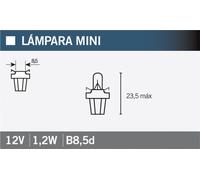Osram B8,5d Original Line Épaisseur du circuit imprimé 2,0mm 12V 1,2W