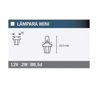 Osram B8,5d Original Line Épaisseur du circuit imprimé 2mm 12V 2W Fal