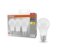 Osram Base Classic A 60 Fr LED lampe avec base E27, forme de piston, 3 Unités, 8,5 W, 806lm, 2700k, lumière blanche chaude, développement de la chaleur inférieure, longue durée de vie