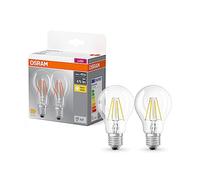 Osram Base Classic A Fil 40 LED lampe avec base E27, forme de piston classique, double Unités, 4W, 470lm, 2700k, lumière blanche chaude, développement à faible chaleur, consommation de faible énergie