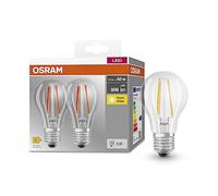 OSRAM Base Classic A Fil 60 LED lampe avec base E27, forme de piston classique, double pack, 6,5 W, 806lm, 2700k, lumière blanche chaude, développement à faible chaleur, longue durée de vie