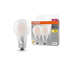 Osram Base Classic A GLFR 40 lampe LED avec base E27, forme de piston classique, double Unités, 4W, 470lm, 2700k, lumière blanche chaude, développement à faible chaleur, longue durée de vie