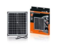 OSRAM BATTERYcharge SOLAR 20W, dispositif d'entretien de batterie solaire, charge de batterie 12V, panneau solaire étanche, protection contre l'inversion de polarité, Noir