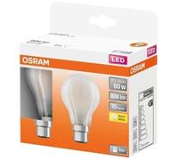 OSRAM Ampoule LED B22d, Blanc chaud 2700 K, Ampoule LED équivalent à 60 W, Ampoule dépolie Classique