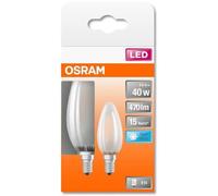Osram Bte2 Ampoule Led Flamme Verre Dépoli 4w=40 E14 Froid