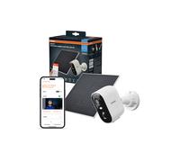 Osram Caméra extérieure SMART+ Wi‑Fi 4MP (2K) solaire IP66 batterie 5 200 mAh PIR Alexa blanche