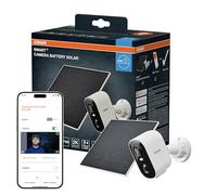 OSRAM Caméra extérieure SMART+ WiFi batterie solaire 4MP 2K IP66 blanche Caméra extérieure solaire SMART+ Wi-Fi, 4 MP 2K IP66, batterie 5 200 mAh, capteur PIR, 6 mois, compatible Alexa, blanche