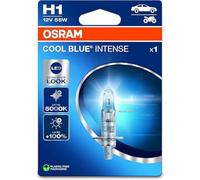 Osram COOL BLUE® INTENSE H1, +100% de luminosité en plus, jusqu'à 5 000 K, lampe de phare halogène, look LED, blister simple (1 lampe)