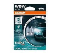 Osram COOL BLUE INTENSE W5W, jusqu'à 4000 K, lampe de signalisation halogène, double blister (2 lampes) 2825HCBN-02B