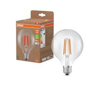 Osram de forme Edison classique, avec filament LED décoratif, classe d'efficacité énergétique A, E27, 5 W, 1055 lm, 2700 K, blanc chaud. Sans échauffement, 100% d'éclairage immédiat.