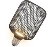 OSRAM DECOR LED FLAT SQUARE de 3 - 5W - 300lm/2700K en blanc chaud 827 - dépolie - en plastique noir - avec filetage E27 - non dimmable - 100 mm de diamètre.}