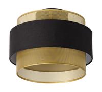 OSRAM DECOR Plafonnier Hornet E27 Noir Or 300mm, Lampe de plafond, Métal, Texti