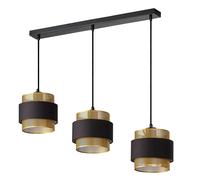 OSRAM DECOR Suspension Hornet LINEAR 3xE27 Noir Or, Lampe suspendue, Métal, Tex