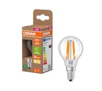 OSRAM en forme de globe classique, avec filament LED décoratif, classe d'efficacité énergétique A, E27, 2,2 W, 470 lm, 4000 K, blanc froid. Sans échauffement, 100% d'éclairage immédiat.