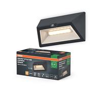 Osram ENDURA STYLE USB Applique Murale Rechargeable Murale Large, 1.5W, 110lm, 3000K, Capteur PIR, IP44, forme large, Gris Foncé