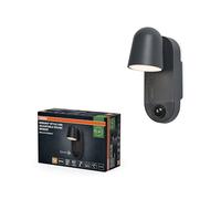 Osram ENDURA STYLE USB Applique Murale Rechargeable Ronde Réglable, 3W, 155lm, 3000K, Capteur PIR, IP54, réglable, Gris Foncé