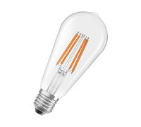 Osram Energy Class de forme Edison classique, 3,8 W / 806 lm lumière blanc froid (4000 K), CRI 80, en verre transparent sans plomb, culot E27, IP20, diamètre 64 mm.