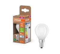 OSRAM Energy Class en forme de mini bouclassique, 3,8 W / 806 lm, EEK A, lumière blanc froid (4000 K), CRI 80, en verre dépoli sans plomb, culot E14, IP20, diamètre 45 mm.