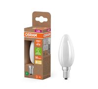 OSRAM Energy Class en forme de mini bougie classique, 3,8 W / 806 lm, EEK A, lumière blanc chaud (2700 K), CRI 80, en verre dépoli sans plomb, culot E14, IP20, diamètre 35 mm.