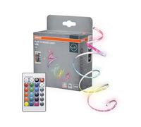 OSRAM FLEX TV Rubans LED multicolores décoratifs pour l’intérieur, adhésifs avec port USB et télécommande, 4 W, rouge-vert-bleu, gradable, IP20, blanc, plastique, ampoule non interchangeable