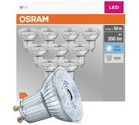 OSRAM HOMELIGHTING 4058075036703 LED CEE F (A - G) GU10 réflecteur 4.3 W = 50 W blanc neutre (Ø x H) 50 mm x 50 mm 10 pc(s)