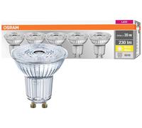 OSRAM HOMELIGHTING 4058075157941 LED CEE F (A - G) GU10 réflecteur 2.6 W = 35 W blanc chaud (Ø x H) 50 mm x 50 mm 5 pc(s)