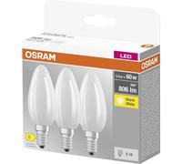 Osram Ampoule à filaments Star E14 verre dépoli blanc chaud 2700K 806 lm remplace 60W Pack de 3