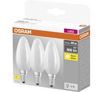 Osram Ampoule à filaments Star E14 verre dépoli blanc chaud 2700K 806 lm remplace 60W Pack de 3