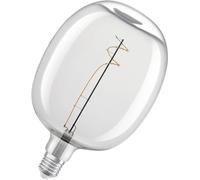 Osram Vintage 1906 LED lamp with clear glass body, 4.8W, 400lm, balloon shape with 170mm diameter & E27 base, warm white light at 2700K, dimmable filament, life of up to 15,000 hours
