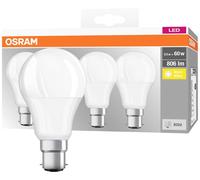 Ampoule LED B22d 9 W blanc chaud, 806 lm, kit de 4