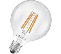 Osram de forme Edison classique, avec filament LED décoratif, classe d'efficacité énergétique A, E27, 5 W, 1055 lm, 2700 K, blanc chaud. Sans échauffement, 100% d'éclairage immédiat.
