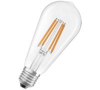 OSRAM LED Classic LED-Lampe mit Filament in klassischer Edisonform, klarer Glasleuchtkörper, 3.8 W, E27 Fassung, EEK A, 806 lm für die Allgemeinbeleuchtung, Blanc Chaud