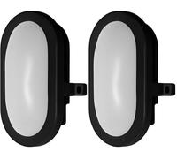 Osram Hublot LED 6W, 4000K, 420 lm, IP54, IK06, antichoc, noire, boîtier en polycarbonate, angle d'éclairage 120°, pour caves et garages (Lot de 2)