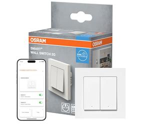 OSRAM Interrupteur mural SMART+ WiFi Matter, 2 canaux, 16AX, IP20, blanc, | Couleur du produit Blanc, , diamètre, Durée de vie, IP20, 1-Pack
