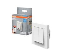 OSRAM Interrupteur mural SMART+ WiFi Matter, 2 canaux, 16AX, IP20, blanc, interrupteur relais, encastré, 27 mm