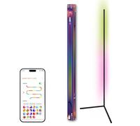 OSRAM Lampadaire d'angle LED Matter over Wifi Floor Corner 1400 mm, 14 W, RGBW, 2700-6500 K, WiFi, télécommande, noir, lumière ambiante