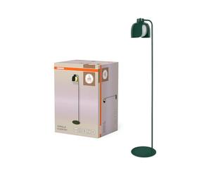 Osram Lampadaire DECOR Corolle, verre métal vert, version E27, câble textile, style rétro, diamètre 270 mm