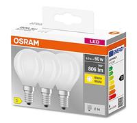 Osram Ampoule à filament Star E14, verre dépoli, Blanc chaud 2700K 806lm, Pack de 3 remplace 60W