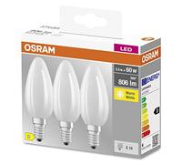 Osram Ampoule à filaments Star E14 verre dépoli blanc chaud 2700K 806 lm remplace 60W Pack de 3