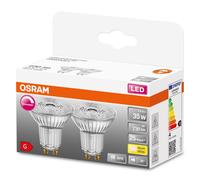 Osram Lampe À Réflecteur Superstar, Gu10-Base, Verre Clair ,Blanc Chaud (2700k), 230 Lumen, Remplacement De La Traditionnelle 35w-Ampoules 2-Pack
