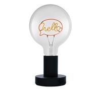 Osram Lampe de table LED 1906 Letter, lettrage Hello, néon, 1,2 W, E27, noir, blanc chaud, câble textile