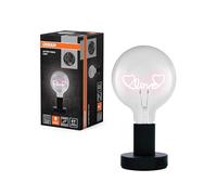 OSRAM Lampe de table LED 1906 Letter Love, néon, 1,2 W, E27, noir, blanc extra chaud, câble textile