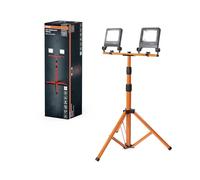 OSRAM Lampe de travail LED Trépied 2x30W 840, 4000K blanc froid, 5400 lm, IP65, réglable en hauteur 1,8m, 360°