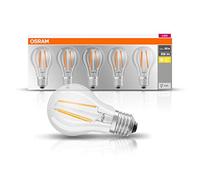 Osram Lampe LED Base Classic A, douille : E27, blanc chaud, 2700 K, 7 W, remplacement pour ampoule 60 W, transparent, lot de 5